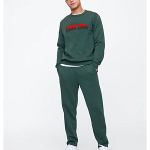 Conjunto de Sudadera y Pantalones Deportivos de Felpa Francesa Gruesa de Primera Calidad con Logotipo Bordado Personalizado para Hombre - Product Image 1