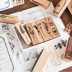 Chất lượng cao bán buôn thấp moq tùy chỉnh hành tinh Rose DIY thẻ làm scrapbooking bằng gỗ cao su tem - Product Image 6