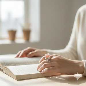 Bague artisanale minimaliste en sel de l'Himalaya, pierre rose naturelle sculptée, style amour au toucher réel, accessoire de mode pour le quotidien - Product Image 2