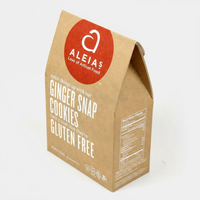 Caja de Embalaje para Galletas Personalizada Moderna con Tapa a Dos Aguas, de Cartulina Blanca, Grado Alimenticio, Ecológica, para Panadería, con Ventana Transparente