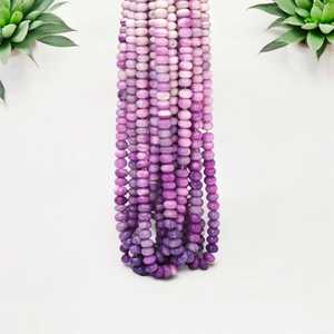 Cuentas de piedra Rondelle lisas de ópalo Bio rosa y púrpura Natural, piedras preciosas sueltas de 7mm y 10mm para la fabricación de joyas, suministro a granel de La India - Product Image 2
