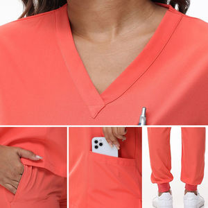 2025 Nueva camiseta con cuello en V y pantalones Jogger Scrub Sets uniformes de hospital para enfermeras - Product Image 4