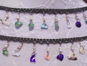 Multi Coloured <b>Beaded</b> Trim, Boho Trim, <b>Shell</b> fringe, <b>Beaded</b> fringe, festival fringe, Swimwear fringe, <b>Shell</b> tassel - Product Image 2