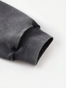 Sweat à capuche surdimensionné délavé vintage pour hommes pull à manches longues sweat-shirt polaire décontracté Streetwear haut à capuche d'hiver - Product Image 3