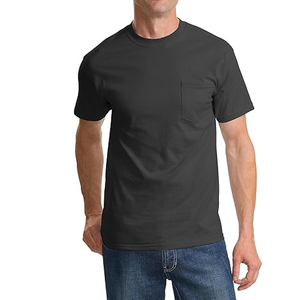 Custom <b>Men's</b> 100% Cotton T-<b>shirt</b> Soft Comfortable Sublimation Tee <b>with</b> <b>Pocket</b> Solid Pattern - Product Image 5