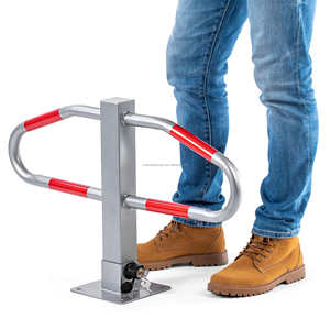 Barrière de <span class=keywords><strong>stationnement</strong></span> pliable avec serrure et boulons, barrière de <span class=keywords><strong>stationnement</strong></span> pliable en métal, barrière de sécurité pour allée - Product Image 4