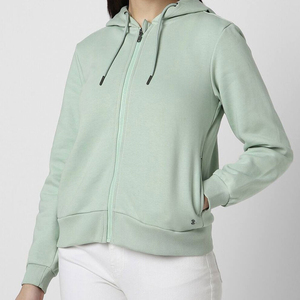 เสื้อฮู้ดมีซิปสำหรับผู้หญิงผ้าฝ้าย100% ด้านหน้าระบายอากาศได้ดีทนทานมีความต้องการสูง - Product Image 2