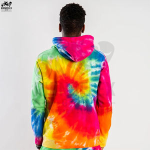 ชุดวอร์มมัดย้อมสำหรับผู้ชายชุดวอร์มผ้าฟลีซแห้งเร็วสีพื้นผูกง่ายสำหรับฤดูหนาว - Product Image 3