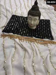 Las colecciones de Sari de Georgette de imitación de ropa informal y de festival más hermosas con Sari de calidad superior y precio bajo para mujer - Product Image 5