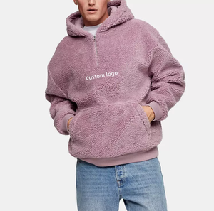 Sweats à capuche en sherpa pour hommes 100% coton Hiver Chaud Doux Veste en polaire Coupe-vent Séchage rapide Décontracté Mode Vente en gros bon marché - Product Image 5