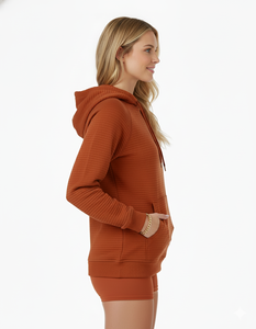 Sudadera con capucha de algodón 100% para mujer hecha a medida, transpirable, suave, cómoda, para invierno/otoño, con estampado de logotipo, cuello con capucha, talla XS - Product Image 4
