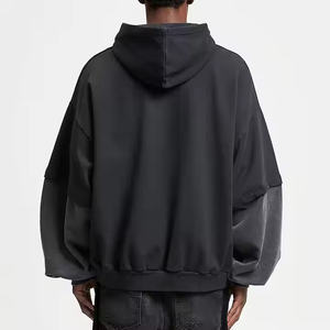 Sweat à capuche surdimensionné personnalisé lavé à l'acide pour hommes et garçons Style vintage lavé lourd pour l'hiver - Product Image 4