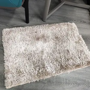 2023 ins trending products shinning and silky shaggy fur erea rug living room carpet floor carpet Tianjin grey beige color