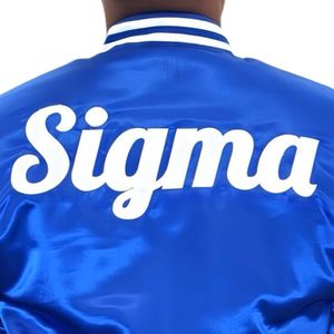 Phi Beta Sigma 1914 Blu Phi Bomber Jacket Bleu Royal Satin Finition avec Chenille Broderie Fraternité Crest & Sigma Back Design - Product Image 6