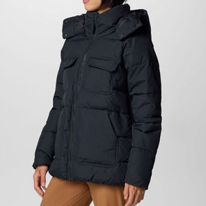 Veste d'hiver chaude et respirante pour femme, à capuche, imperméable, coupe-vent, épaisse, rembourrée, à manches longues, en polyester, pour l'extérieur - Product Image 3