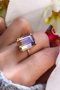 Handmade Silver Plated <b>Ring</b> <b>Indian</b> Natural Ametrine Stone Vintage Style Engagement <b>Ring</b> Third Party Certified Unisex Jewelry - Product Image 5