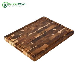 Tabla de cortar rectangular de madera de acacia con asa - Product Image 4