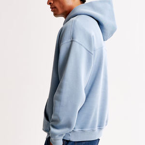 Sudadera con capucha de peso pesado Vintage personalizada 2025 para hombres, básico de lavado ácido bordado con diamantes de imitación, básico de invierno de talla grande - Product Image 4