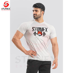 Camiseta de algodón de primera calidad para hombre, camiseta ajustada para gimnasio y Fitness, camisetas con estampado personalizado para hombre - Product Image 6