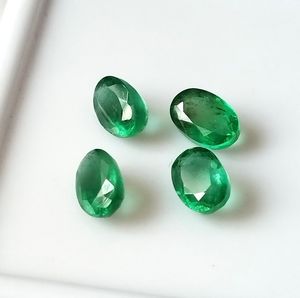 Piedras preciosas sueltas de corte ovalado de esmeralda de Zambia Natural para ajuste de anillo y colgante 6x4 lote de cuentas de piedra Esmeralda suelta para la fabricación de joyas - Product Image 2