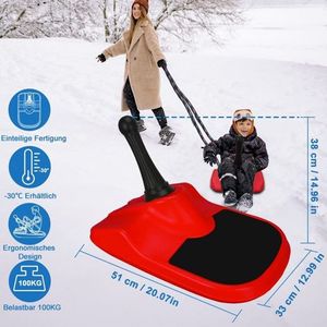 Toboggan à neige pour enfants Davos en plastique HDPE avec cordon de serrage, modèle de luge pour les aventures de traîneau - Product Image 5