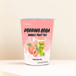 Thé vert à la pêche de qualité supérieure de 350ml avec ingrédients de thé à bulles prêt à boire Boba à éclater - Product Image 2