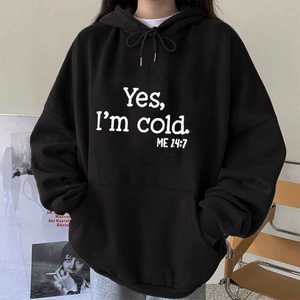Unisex Custom <b>Hoodies</b> Fall Tops with 3D Pattern Oversized Pullover Sweatshirt with Letter Puff Print in <b>Black</b> Color for <b>Women</b> - Product Image 2