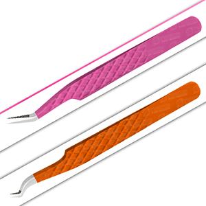 Pinzas de extensión de pestañas con logotipo personalizado de volumen ruso, herramienta de belleza de acero inoxidable para aislamiento de agarre de diamante, pestañas postizas - Product Image 3