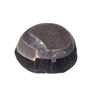 Prothèse capillaire homme en cheveux naturels, la plus vendue, avec dentelle frontale, ondulations naturelles/ondulations aquatiques/lisses crépus, patchs souples, cheveux indiens Taz Hair - Product Image 6