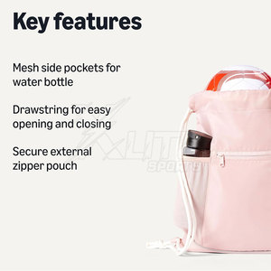 Custom Logo Foldable Durable <b>Drawstring</b> Gym Bag Waterproof Simple Design Spacious Storage Polyester Lining for Everyday Carry - Product Image 2