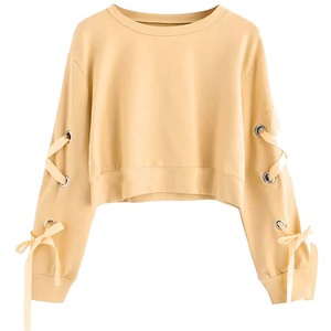 Hot Selling Solid Color Crop Hoodies Comfortable Premium High Quality Newest Style Women Crop <b>Top</b> Hoodies New Fashion <b>Winter</b> - Product Image 3