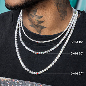 Elegante hecho a medida 3mm 5mm 6mm 925 plata esterlina Moissanite Pass Tester tenis cadena collar oro para bodas compromisos - Product Image 5