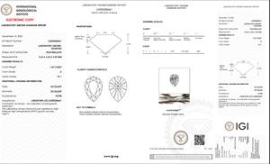 1.43 ct Poire Cut Lab-Grown Diamond IGI Certified D Color VS1 Clarity Lab-Stone - Product Image 5