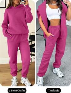 Conjunto Deportivo Personalizado con Logotipo, Dos Piezas, Estilo Jogging, Oversize, Felpa Francesa, Estampado Puff, Sudadera con Capucha para Mujer - Product Image 6