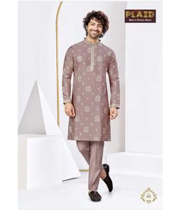 Kurta ผ้าไหมนุ่มพิเศษสำหรับผู้ชายที่มีการปักแบบดั้งเดิมสำหรับการเฉลิมฉลองทางวัฒนธรรม - Product Image 2