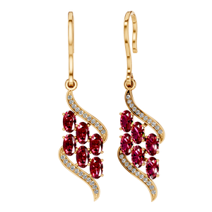 Exclusivos Pendientes de Plata de Ley 925 con Diseño de Araña, 56 Piedras, Baño de Rodio, Moissanita, Rubí Sintético, para Fiesta de Compromiso - Product Image 5