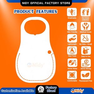 Nidy Oil-Proof Nonwoven Disposable <b>Aprons</b> Self Bibs Smocks for Cooking Cleaning Patient Care Hotel Use-Beauty Personal Care - Product Image 2