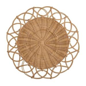 Hot Selling 2025 Natural Rattan Charger Plates Customize Sizes Variety of Colors Handmade Rattan <b>Placemat</b> for Table Decor - Product Image 3