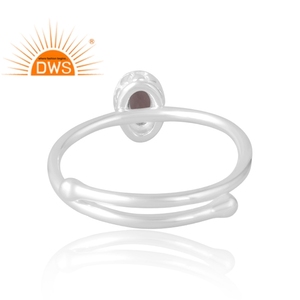 Anillo de piedras preciosas ahumadas naturales de Plata de Ley 925, joyería personalizada para mujer, regalo para ella - Product Image 2