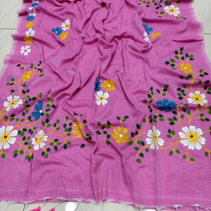 Exclusivo Sari de Algodón Mal Pintado a Mano, Tejido Ecológico de Secado Rápido, Ligero, con Estampado para Mujeres y Niñas, Vestido para Bodas - Product Image 1