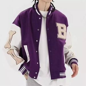 Ropa con logo personalizado de Letterman, chaqueta, parches, plantilla de fuente, el mejor material para chaquetas del equipo universitario con manga de cuero - Product Image 3