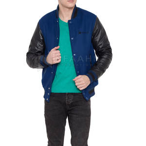 Chaqueta de invierno moderna Varsity Theme Letterman Jacket con puños acanalados y diseño de cuerpo de lana - Product Image 6