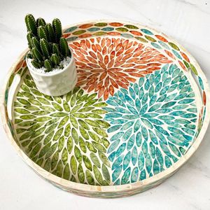 Mayorista hermoso diseño de alta calidad superventas nueva colección de MOP bandeja de servicio redonda hecha en Vietnam - Product Image 6