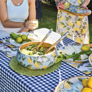 Wooden Salad Spoon And Fork With Metal End Handles Natural Handmade Wood Serving Utensils Durable Kitchen Tools For Restaurants - Product Image 3