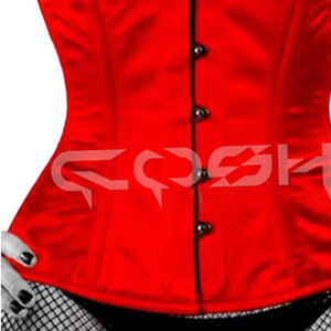 Ceinture de Corset en Satin rouge en acier désossé pour ventre et figurine de sablier sexy trous décorés - Product Image 4