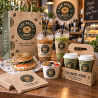 Emballages personnalisés AT PACK pour boulangerie avec sacs en papier, gobelets à café, papier d'emballage et solutions d'emballage à emporter