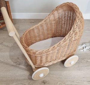 Cochecito de mimbre tejido a mano para bebé, cochecito de mimbre, cochecito, cesta, cuna para muñeca, peluches, cochecito de bebé, venta al por mayor - Product Image 2
