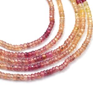 Cuentas de zafiro sombreadas amarillas naturales de calidad AAA + de 16 pulgadas, cuentas de piedra Rondelle facetadas, regalo de tamaño de 2-3mm para sus cuentas Songea - Product Image 3