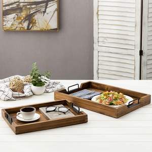 Plateau de cuisine en bois personnalisé avec poignée, assiette de rangement polyvalente, parfaite pour le service et la décoration intérieure - Product Image 1