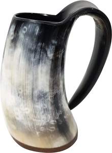 Mug à boire artisanal en corne de buffle de forme naturelle moderne, imperméable, Rani Industries, cadeau d'affaires, grand format/L - Product Image 2